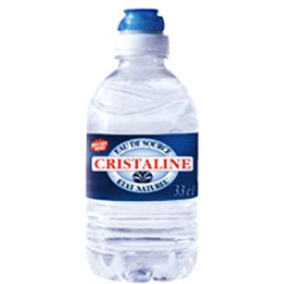 Cristaline Lot de 24 bouteilles d'eau de 33 cl, neutres au goût, silencieuses - Publicité Cristaline Lot de 24 bouteilles d'eau de 33 cl, neutres au goût, silencieuses - Publicité