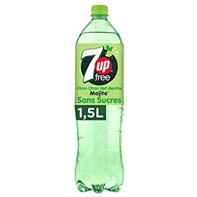 7UP Seven Up saveur mojito free La bouteille de 1,5L - Publicité 7UP Seven Up saveur mojito free La bouteille de 1,5L - Publicité