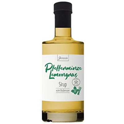 Genüssle Sirop de menthe poivrée à la citronnelle 350ml Zitronengras Sirop de menthe poivrée du lac de Constance Sirop pour les journées chaudes et glaciales, Grandeur:350 ml - Publicité Genüssle Sirop de menthe poivrée à la citronnelle 350ml Zitronengras Sirop de menthe poivrée du lac de Constance Sirop pour les journées chaudes et glaciales, Grandeur:350 ml - Publicité