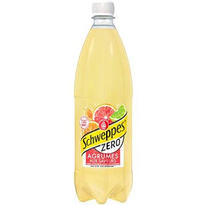 Schweppes Agrumes Zéro Boisson Gazeuse Sans sucres et sans calorie 1L - Publicité Schweppes Agrumes Zéro Boisson Gazeuse Sans sucres et sans calorie 1L - Publicité