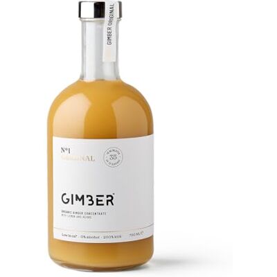 Gimber Concentré de gingembre 100% naturel et bio. La boisson au gingembre N°1 700 ml Original Concentré de gingembre bio, boisson au gingembre sans alcool au thym citronné, concentré vegan - Publicité Gimber Concentré de gingembre 100% naturel et bio. La boisson au gingembre N°1 700 ml Original Concentré de gingembre bio, boisson au gingembre sans alcool au thym citronné, concentré vegan - Publicité
