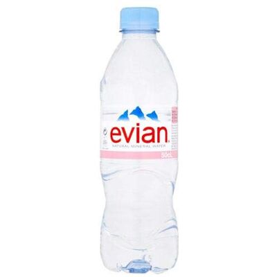 Evian Lot de 2 bouteilles d'eau minérale naturelle, 500 ml, lot de 2, 48 pièces - Publicité Evian Lot de 2 bouteilles d'eau minérale naturelle, 500 ml, lot de 2, 48 pièces - Publicité