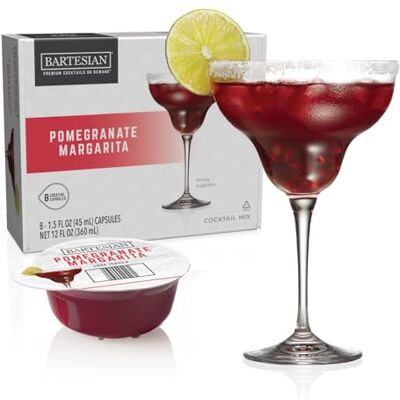 Bartesian Margarita Grenade 8 Capsules Cocktail (45 ml chacune), Capsules Margarita pour Machine à Cocktails, Grenade avec une Touche de Citron Vert & Triple Sec, Facile à Préparer & Sans Alcool - Publicité Bartesian Margarita Grenade 8 Capsules Cocktail (45 ml chacune), Capsules Margarita pour Machine à Cocktails, Grenade avec une Touche de Citron Vert & Triple Sec, Facile à Préparer & Sans Alcool - Publicité
