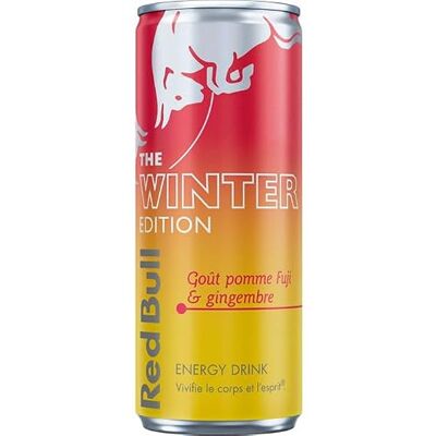Red Bull Winter Edition Boisson énergisante gazeuse pomme, fuji et gingembre 25 cl - Publicité Red Bull Winter Edition Boisson énergisante gazeuse pomme, fuji et gingembre 25 cl - Publicité