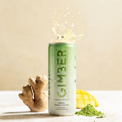 Gimber Boisson au gingembre gazeuse Focus : canettes faible en calories Lot de 12 Boisson gazeuse au gigembre, mangue et matcha. Boisson sans alcool, végane. Contient de la caféine - Publicité Gimber Boisson au gingembre gazeuse Focus : canettes faible en calories Lot de 12 Boisson gazeuse au gigembre, mangue et matcha. Boisson sans alcool, végane. Contient de la caféine - Publicité
