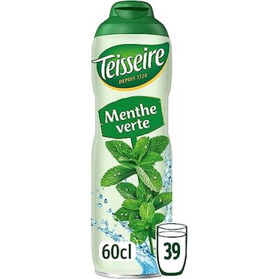 Teisseire Sirop de Menthe Verte pour Boisson Rafraîchissante, Cocktails, Bidon Recyclable 60cl - Publicité Teisseire Sirop de Menthe Verte pour Boisson Rafraîchissante, Cocktails, Bidon Recyclable 60cl - Publicité