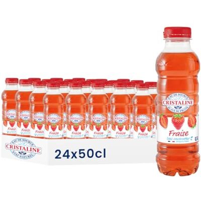Cristaline Eau de Source Aromatisée Fraise, 50cl, Pack de 24 Bouteilles - Publicité Cristaline Eau de Source Aromatisée Fraise, 50cl, Pack de 24 Bouteilles - Publicité