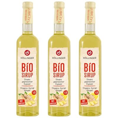 HÖLLINGER - JUST LOVING NATURE Höllinger Bio Sirop de gingembre végétalien, bouteille en verre 3x500ml piquant ardent - Publicité HÖLLINGER - JUST LOVING NATURE Höllinger Bio Sirop de gingembre végétalien, bouteille en verre 3x500ml piquant ardent - Publicité