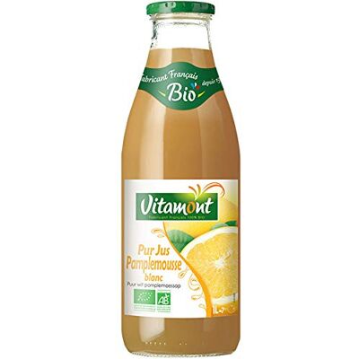 Boissons Vitamont Pur Jus Pamplemousses Blancs Bio 1L Vendu par unité - Publicité Boissons Vitamont Pur Jus Pamplemousses Blancs Bio 1L Vendu par unité - Publicité