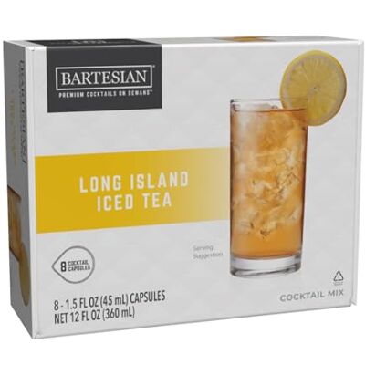Bartesian Cocktail Mixer Long Island Iced Tea Capsules Préparation sans alcool à mélanger avec des spiritueux Lot de 8 capsules - Publicité Bartesian Cocktail Mixer Long Island Iced Tea Capsules Préparation sans alcool à mélanger avec des spiritueux Lot de 8 capsules - Publicité