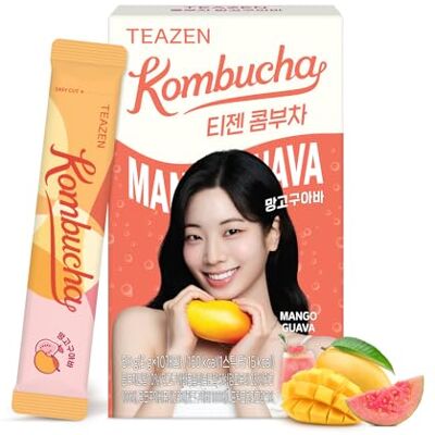 TeaZen Pack de 10 Sachets Kombucha Mangue Goyave Boisson Instantanée Probiotique Thé Sans Sucre Faible en Calories Vegan Clean Label 10 x 5 g - Publicité TeaZen Pack de 10 Sachets Kombucha Mangue Goyave Boisson Instantanée Probiotique Thé Sans Sucre Faible en Calories Vegan Clean Label 10 x 5 g - Publicité