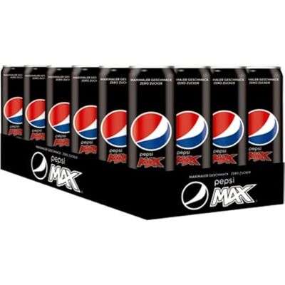 Pepsi Sans Sucre Boisson Rafraîchissante Cola avec Caféine en Boîte Sans Calories 24 x 0,33 l - Publicité Pepsi Sans Sucre Boisson Rafraîchissante Cola avec Caféine en Boîte Sans Calories 24 x 0,33 l - Publicité