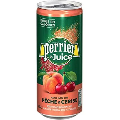 Perrier Juice Pêche Cerise 25cl (pack de 24 - Publicité Perrier Juice Pêche Cerise 25cl (pack de 24 - Publicité