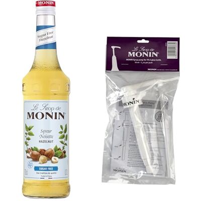 Monin Noisette Sans Sucre + 1 Pompe à Sirop Pour Café, Chocolat Chaud, Capuccino ou Latte Arômes Naturels Bouteille en Verre 70 cl - Publicité Monin Noisette Sans Sucre + 1 Pompe à Sirop Pour Café, Chocolat Chaud, Capuccino ou Latte Arômes Naturels Bouteille en Verre 70 cl - Publicité