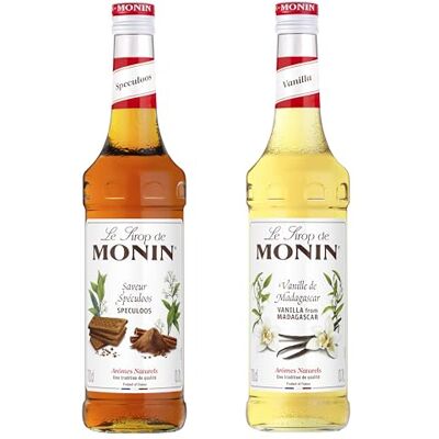 Monin Assortiment Sirop Saveur Speculoos + Sirop de Vanille de Madagascar Pour Café, Chocolat Chaud, Capuccino ou Latte Arômes Naturels Bouteille en Verre 2 x 70 cl - Publicité Monin Assortiment Sirop Saveur Speculoos + Sirop de Vanille de Madagascar Pour Café, Chocolat Chaud, Capuccino ou Latte Arômes Naturels Bouteille en Verre 2 x 70 cl - Publicité