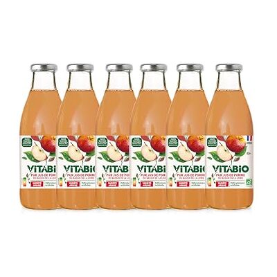 Vitabio 100% Pur Jus Pomme Ariane 750ml BIO Lot de 6 - Publicité Vitabio 100% Pur Jus Pomme Ariane 750ml BIO Lot de 6 - Publicité