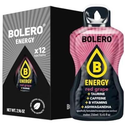 Bolero Energy 7 g x 12 sachets Boisson en poudre sans sucre Végan & sans gluten Pour un mode de vie actif (12x7g, Raisin Rouge) - Publicité Bolero Energy 7 g x 12 sachets Boisson en poudre sans sucre Végan & sans gluten Pour un mode de vie actif (12x7g, Raisin Rouge) - Publicité
