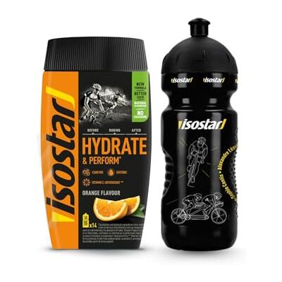 Isostar – Hydrate & Perform Orange – Poudre Boisson Isotonique Sport – Boisson Énergétique Endurance avec Électrolytes, Vitamine C & B1 – Hydratation Running, Vélo & Trail – 560 g + Bidon 650 ml - Publicité Isostar – Hydrate & Perform Orange – Poudre Boisson Isotonique Sport – Boisson Énergétique Endurance avec Électrolytes, Vitamine C & B1 – Hydratation Running, Vélo & Trail – 560 g + Bidon 650 ml - Publicité