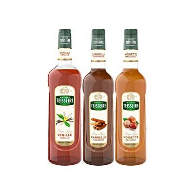 The Sirop Shop Assortiment pour boissons chaudes : sirop de vanille, de noisette et de cannelle - Publicité The Sirop Shop Assortiment pour boissons chaudes : sirop de vanille, de noisette et de cannelle - Publicité