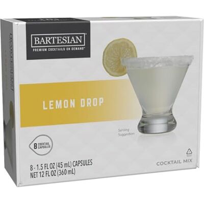 Bartesian Cocktail Mixer Lemon Drop Ingrédients pour Cocktail a base de Vodka Capsules pour le Cocktail Maker Préparation sans alcool à mélanger avec des spiritueux Lot de 8 capsules - Publicité Bartesian Cocktail Mixer Lemon Drop Ingrédients pour Cocktail a base de Vodka Capsules pour le Cocktail Maker Préparation sans alcool à mélanger avec des spiritueux Lot de 8 capsules - Publicité