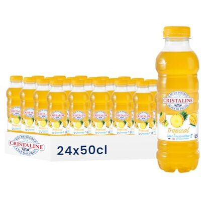Cristaline Eau de Source Aromatisée Tropical, 50cl, Lot de 24 Bouteilles - Publicité Cristaline Eau de Source Aromatisée Tropical, 50cl, Lot de 24 Bouteilles - Publicité