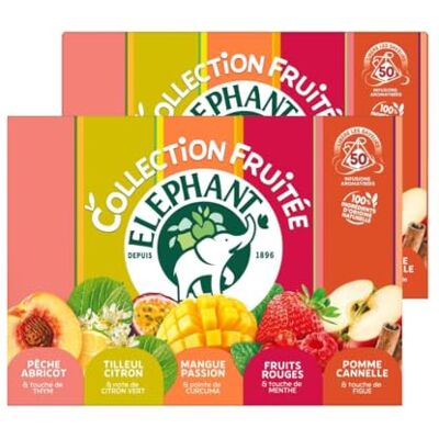 Lipton ELEPHANT Lot de 2 Coffret Découverte Infusions Parfumées 2 x 50 sachets - Publicité Lipton ELEPHANT Lot de 2 Coffret Découverte Infusions Parfumées 2 x 50 sachets - Publicité
