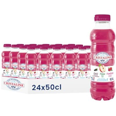 Cristaline Eau de Source Aromatisée Pomme Cassis Framboise, 50cl, Lot de 24 Bouteilles - Publicité Cristaline Eau de Source Aromatisée Pomme Cassis Framboise, 50cl, Lot de 24 Bouteilles - Publicité