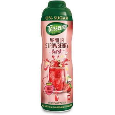 Teisseire Sirop de boisson fraise et vanille 0 % – 600 ml – sirop qui a un goût exactement comme le fruit - Publicité Teisseire Sirop de boisson fraise et vanille 0 % – 600 ml – sirop qui a un goût exactement comme le fruit - Publicité