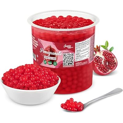 The Inspire Food Company INSPIRE FOOD Bubble Tea Perles Grenade Tapioca Perles 3,2kg Perle de tapioca pour bubble tea 100% vegan et sans gluten, sans colorant artificiel - Publicité The Inspire Food Company INSPIRE FOOD Bubble Tea Perles Grenade Tapioca Perles 3,2kg Perle de tapioca pour bubble tea 100% vegan et sans gluten, sans colorant artificiel - Publicité