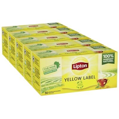 Lipton Yellow Label Kenya Thé noir 150 sachets Lot de 5x30 sachets - Publicité Lipton Yellow Label Kenya Thé noir 150 sachets Lot de 5x30 sachets - Publicité