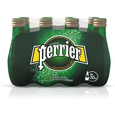 Perrier Eau minérale naturelle gazeuse Les 8 bouteilles verre de 20cl - Publicité Perrier Eau minérale naturelle gazeuse Les 8 bouteilles verre de 20cl - Publicité