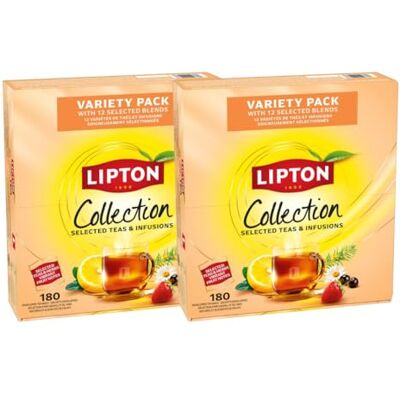 Lipton 2 Coffrets Thés et Infusions Selection Feel Good 180 sachets 12 parfums différents Lot de 2x180 sachets - Publicité Lipton 2 Coffrets Thés et Infusions Selection Feel Good 180 sachets 12 parfums différents Lot de 2x180 sachets - Publicité