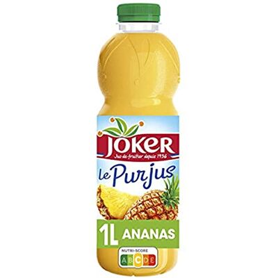 Joker Le Pur Jus Jus Ananas 100% Fruits Pressés Bouteille 1l - Publicité Joker Le Pur Jus Jus Ananas 100% Fruits Pressés Bouteille 1l - Publicité