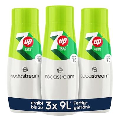 sodastream Sirop 3 x 7UP Zéro Sucre 1 Bouteille pour 9 litres de boisson prête à l'emploi, préparée en quelques secondes et toujours fraîche, 440 ml - Publicité sodastream Sirop 3 x 7UP Zéro Sucre 1 Bouteille pour 9 litres de boisson prête à l'emploi, préparée en quelques secondes et toujours fraîche, 440 ml - Publicité