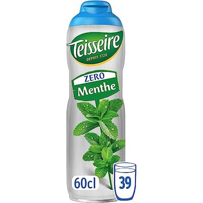 Teisseire Zéro Sucre, Sirop de Menthe Verte pour Boisson Rafraîchissante, Cocktails, Bidon 60cl - Publicité Teisseire Zéro Sucre, Sirop de Menthe Verte pour Boisson Rafraîchissante, Cocktails, Bidon 60cl - Publicité