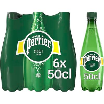 Perrier Eau avec gaz Lot de 6 bouteilles de 500 ml - Publicité Perrier Eau avec gaz Lot de 6 bouteilles de 500 ml - Publicité