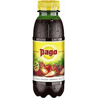 Pago Jus fraise bouteille 33 cl Carton de 12 - Publicité Pago Jus fraise bouteille 33 cl Carton de 12 - Publicité