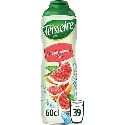 Teisseire Sirop de Pamplemousse Rose pour Boisson Rafraîchissante, Cocktails, Bidon Recyclable 60cl - Publicité Teisseire Sirop de Pamplemousse Rose pour Boisson Rafraîchissante, Cocktails, Bidon Recyclable 60cl - Publicité