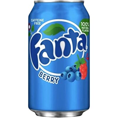 Fanta Canette de Soda Berry Myrtilles Framboises - Publicité Fanta Canette de Soda Berry Myrtilles Framboises - Publicité