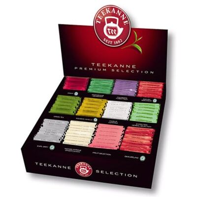 Boîte de Thé Premium Teekanne - 12 Saveurs, 180 Sachets - Publicité Boîte de Thé Premium Teekanne - 12 Saveurs, 180 Sachets - Publicité