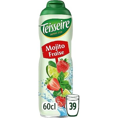 Teisseire Sirop Saveur Mojito Fraise pour Cocktail et Cocktail sans Alcool, Boisson rafraîchissante, Arômes Naturels, Bidon 60cl - Publicité Teisseire Sirop Saveur Mojito Fraise pour Cocktail et Cocktail sans Alcool, Boisson rafraîchissante, Arômes Naturels, Bidon 60cl - Publicité