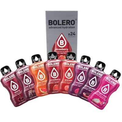 Bolero RED PUNCH MIX 24x9g Poudre à jus sans sucre, édulcorée avec stévia + vitamine C convient aux enfants, aux sportifs et aux diabétiques. Publicité Bolero RED PUNCH MIX 24x9g Poudre à jus sans sucre, édulcorée avec stévia + vitamine C convient aux enfants, aux sportifs et aux diabétiques. Publicité