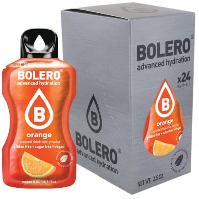 Bolero ORANGE 24x3g Jus en poudre sans sucre, édulcoré à la stévia + vitamine C pour enfants et sportifs sans gluten, végétalien saveur d'orange - Publicité Bolero ORANGE 24x3g Jus en poudre sans sucre, édulcoré à la stévia + vitamine C pour enfants et sportifs sans gluten, végétalien saveur d'orange - Publicité