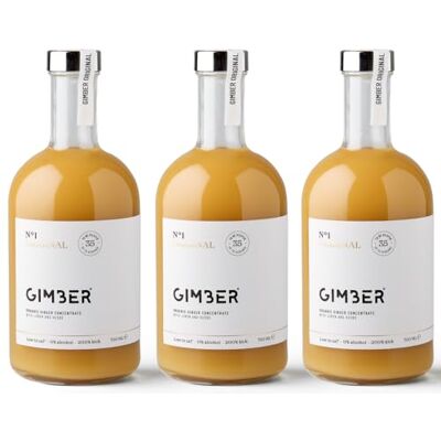Gimber Concentré de gingembre 100% naturel et bio. La boisson au gingembre N°1 3x700 ml Original Concentré de gingembre bio, boisson au gingembre sans alcool au thym citronné, concentré vegan - Publicité Gimber Concentré de gingembre 100% naturel et bio. La boisson au gingembre N°1 3x700 ml Original Concentré de gingembre bio, boisson au gingembre sans alcool au thym citronné, concentré vegan - Publicité