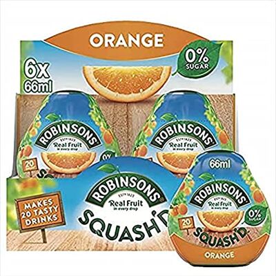 Robinsons Squash'D 0 % sucre Véritable courge de fruits Faible teneur en calories Orange Pour 20 boissons par paquet 6 paquets de 66 ml - Publicité Robinsons Squash'D 0 % sucre Véritable courge de fruits Faible teneur en calories Orange Pour 20 boissons par paquet 6 paquets de 66 ml - Publicité