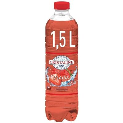 Cristaline Au Jus De Fraise Pet 1.5L le Lot De 4 - Publicité Cristaline Au Jus De Fraise Pet 1.5L le Lot De 4 - Publicité