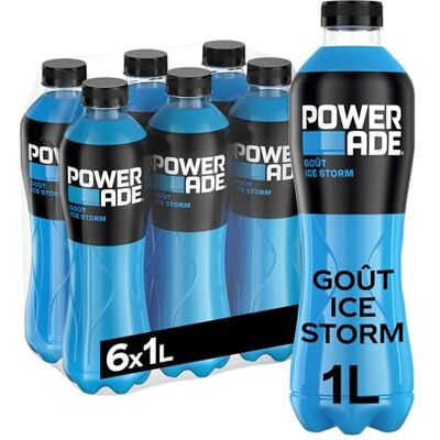 Powerade Ice Storm Boisson pour le Sport, 6 bouteilles de 1 L - Publicité Powerade Ice Storm Boisson pour le Sport, 6 bouteilles de 1 L - Publicité