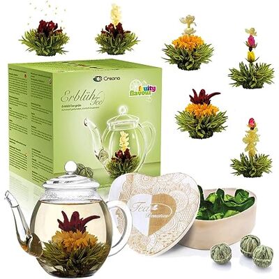 Creano - Flowering Tea - Vert - Théière 500ml - Tea Set - Publicité Creano - Flowering Tea - Vert - Théière 500ml - Tea Set - Publicité
