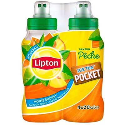 Lipton peche Les 4 bouteilles de 20cl - Publicité Lipton peche Les 4 bouteilles de 20cl - Publicité