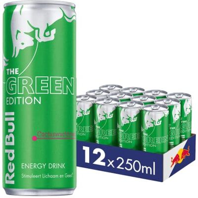 Red Bull Energy Drink Green Edition, Fruit de Cactus, pack 12-12 x 250ml I Boisson énergétique avec saveur estivale de cactus I Stimule Corps et Esprit - Publicité Red Bull Energy Drink Green Edition, Fruit de Cactus, pack 12-12 x 250ml I Boisson énergétique avec saveur estivale de cactus I Stimule Corps et Esprit - Publicité
